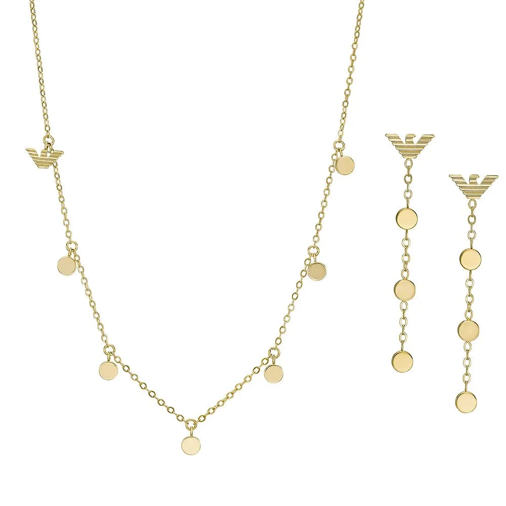 Emporio Armani EGS3064SET Set collana da donna con orecchini in acciaio inossidabile oro - immagine 3