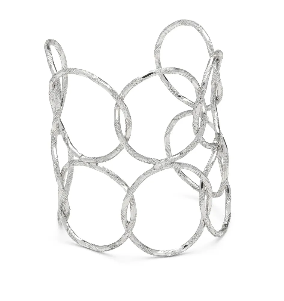 VLNET Vestopazzo Bracciale Fascia Cerchi, Placcato Argento 925 - immagine 2
