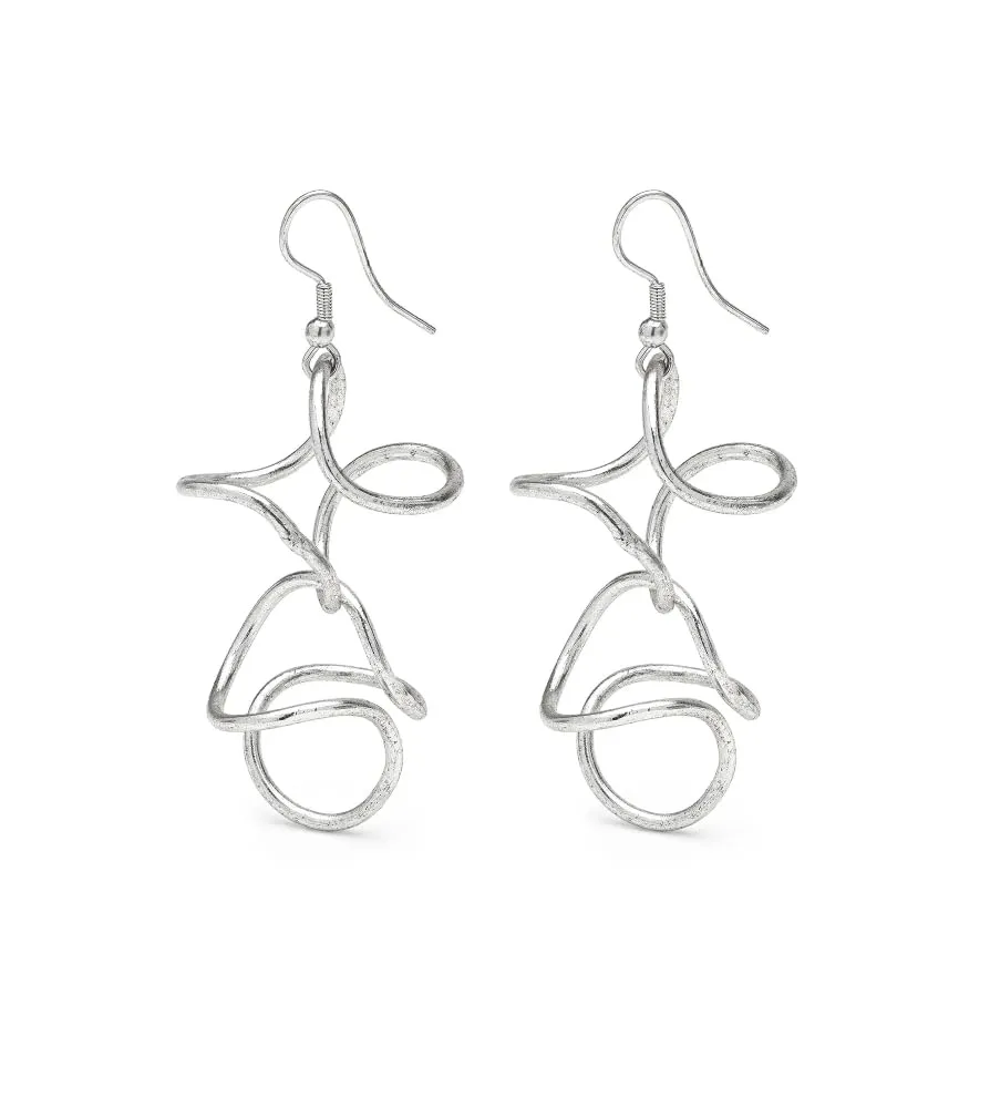 VLNET Vestopazzo Orecchini Curve Silver Placcato Argento 925 - immagine 1