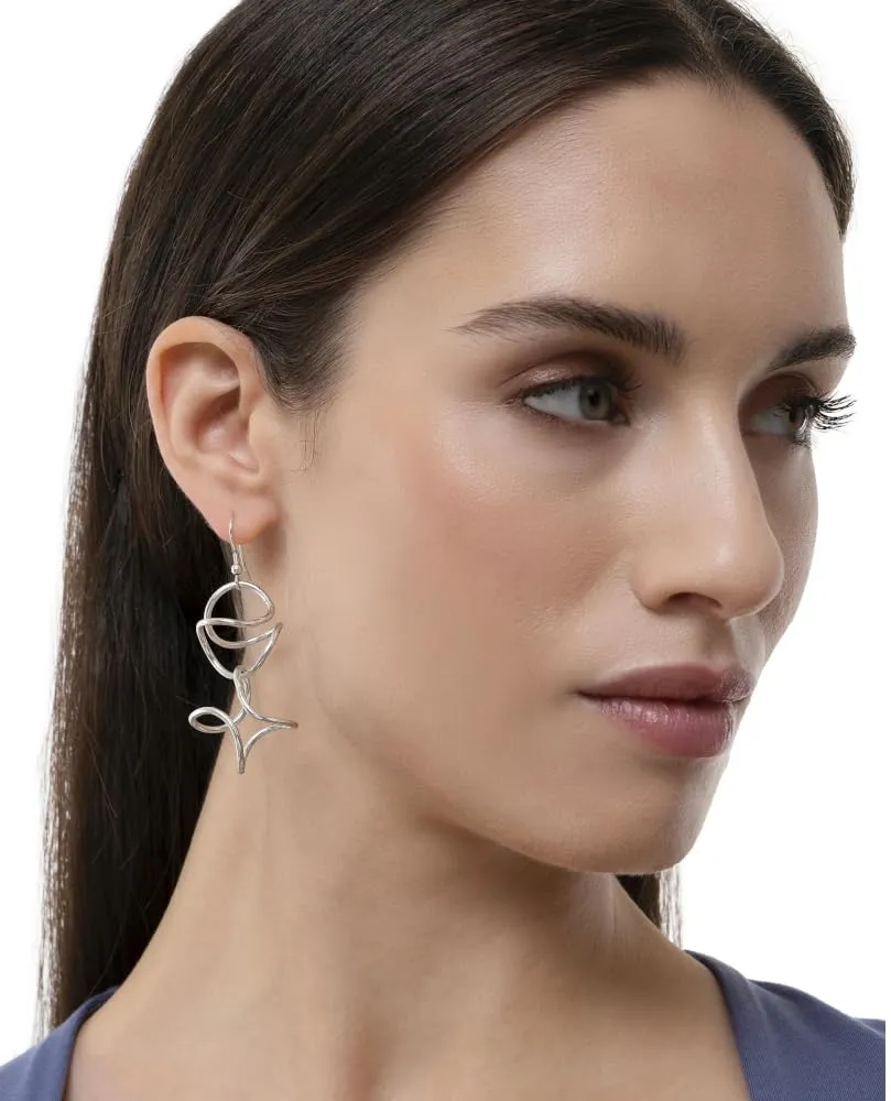 VLNET Vestopazzo Orecchini Curve Silver Placcato Argento 925 - immagine 3