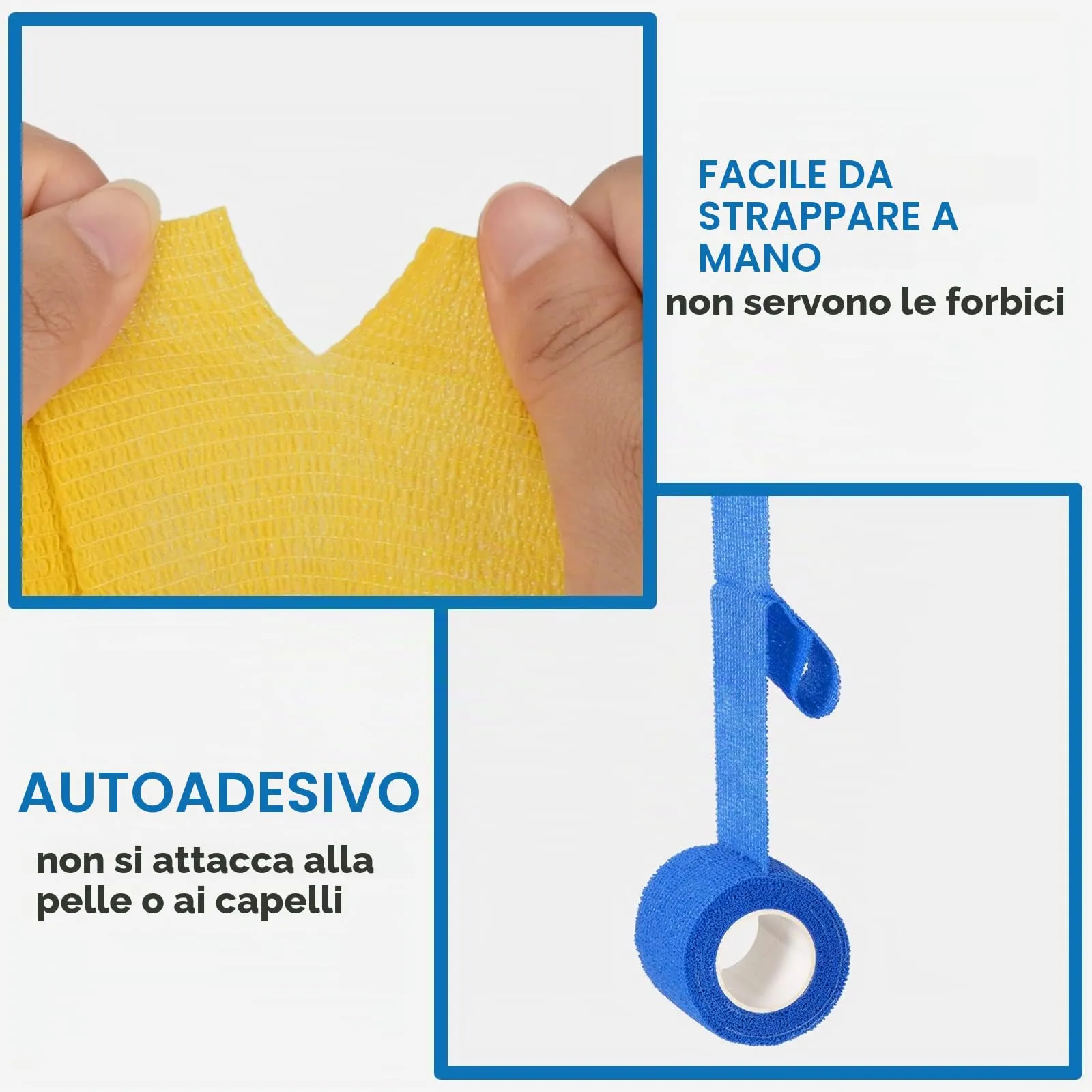 SEADESKY Benda Elastica Coesiva, 6 Rotoli, 5cm x 4.5m - immagine 4