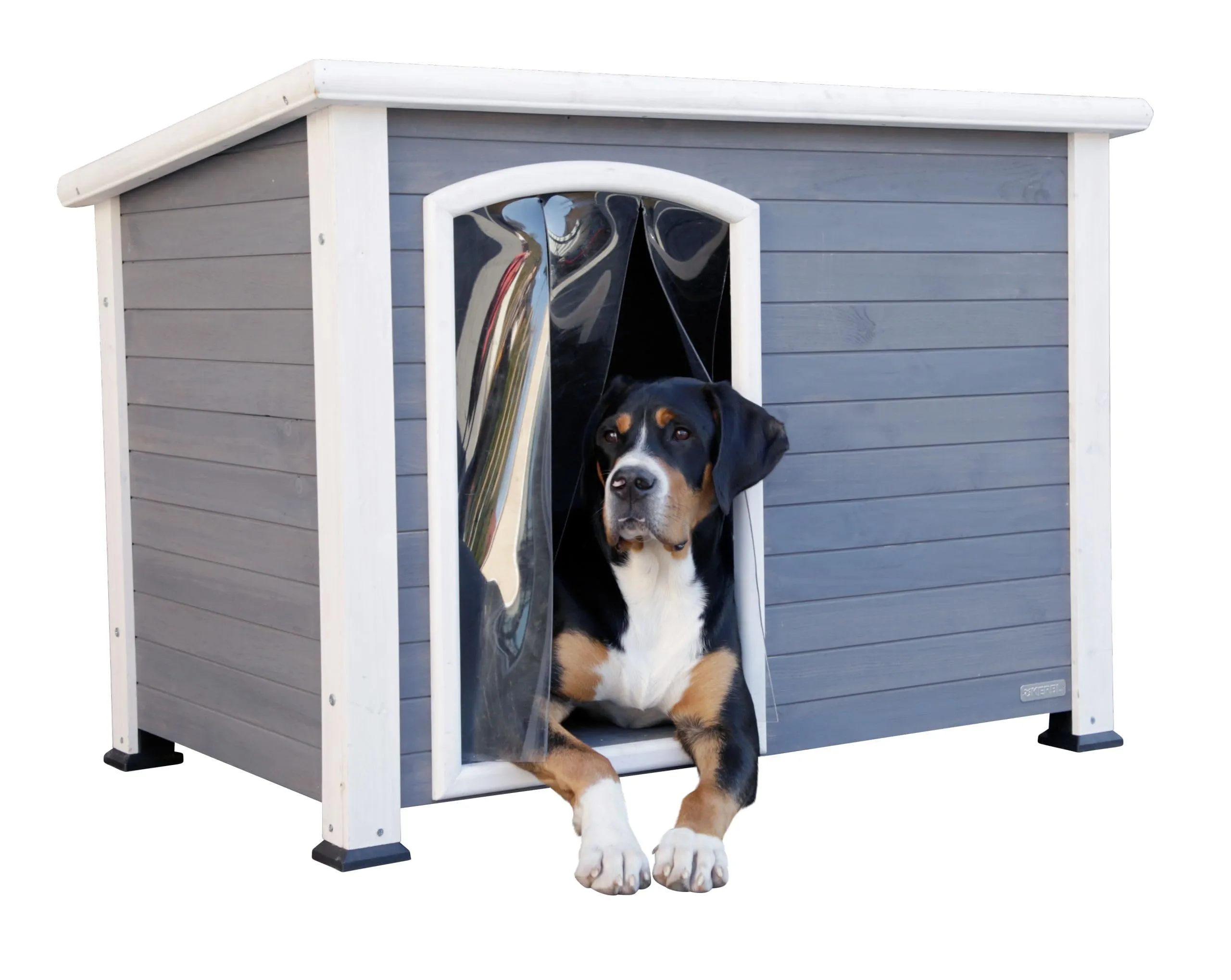 Kerbl Pet Cuccia per cani Kenny, legno, bianco/grigio, 113x77x81 cm - immagine 1
