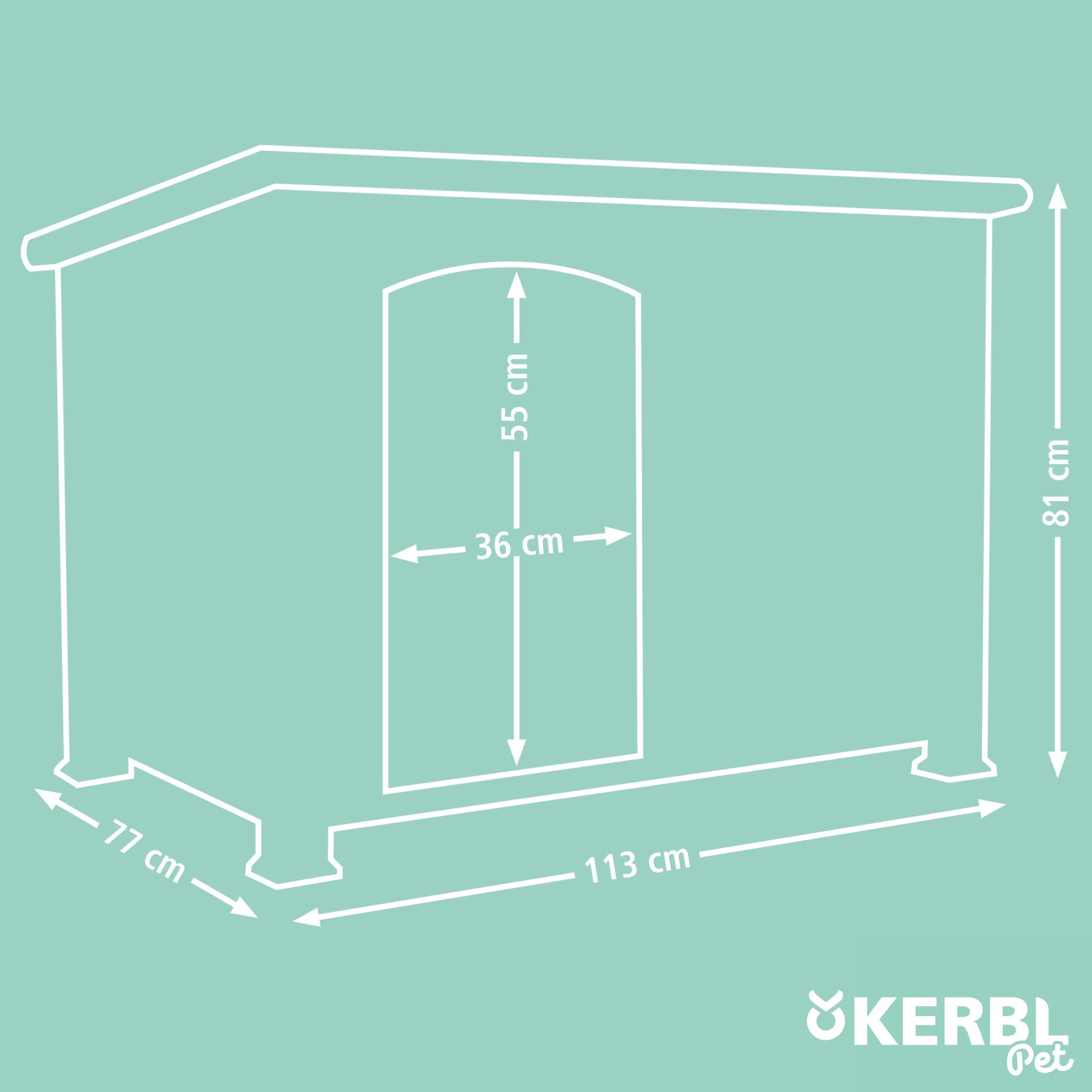 Kerbl Pet Cuccia per cani Kenny, legno, bianco/grigio, 113x77x81 cm - immagine 6