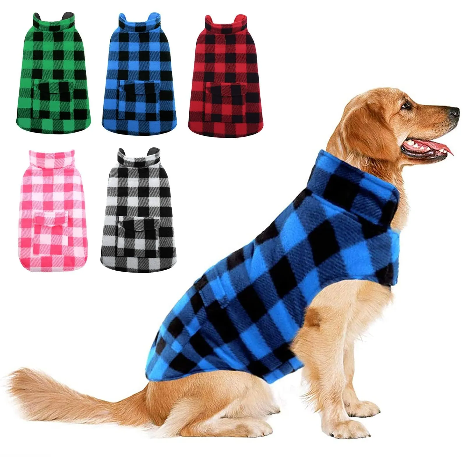 ASENKU Cappotto Cane Impermeabile Invernale Reversibile, Giacca e Gilet con Fodera in Lana, Taglia S, Blu - immagine 1