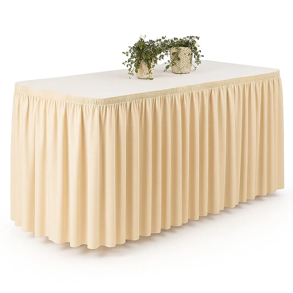 Gastro Uzal FI-IMK3-YI57 Gonna da Tavolo, Poliestere, Natur, 410 x 73 cm - immagine 1