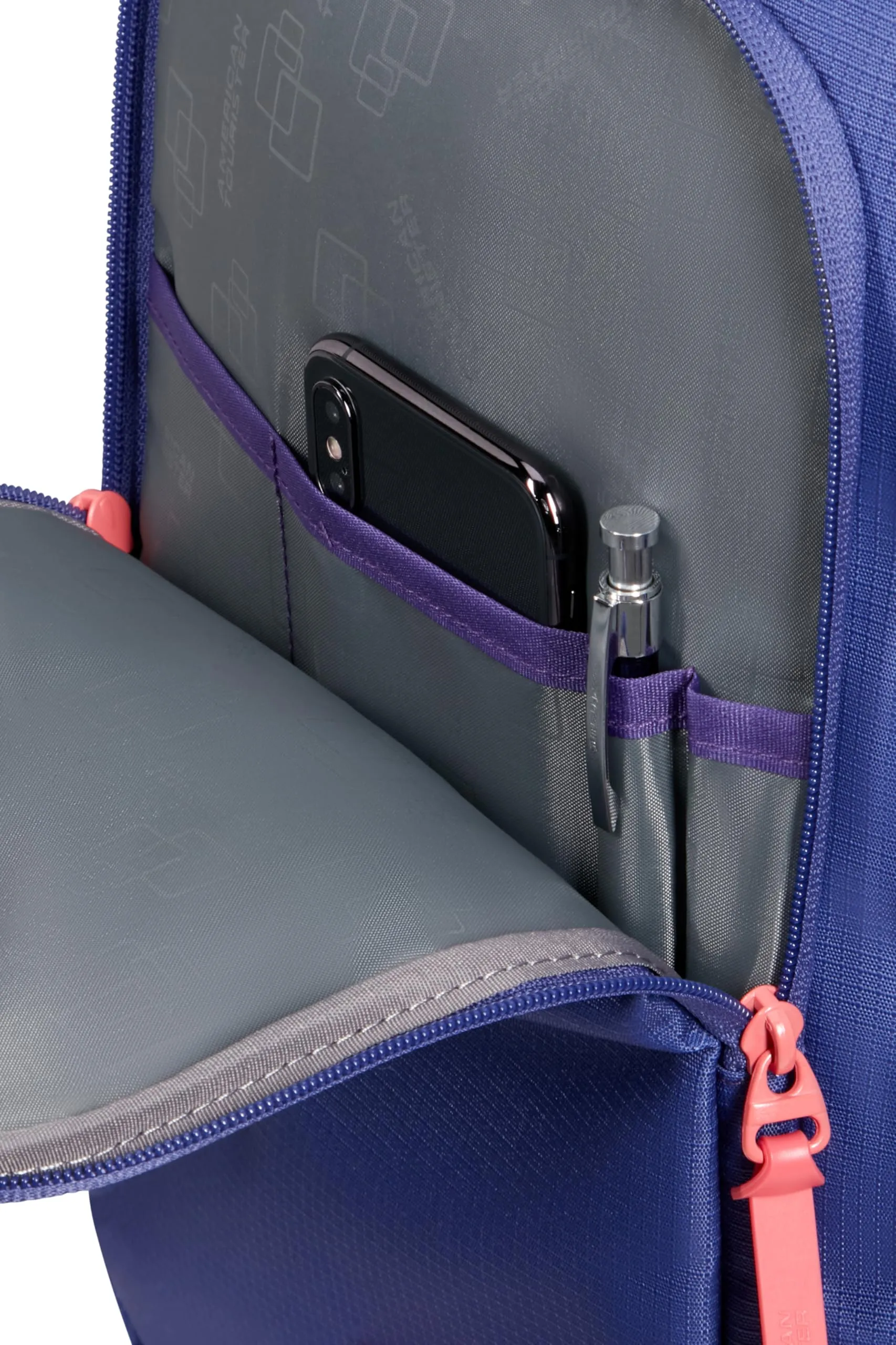 American Tourister Take2Cabin Zaino Bagaglio a Mano Ryanair 40 x 25 x 20 cm, 24 L, Dusk Purple/Sunset Coral - immagine 7