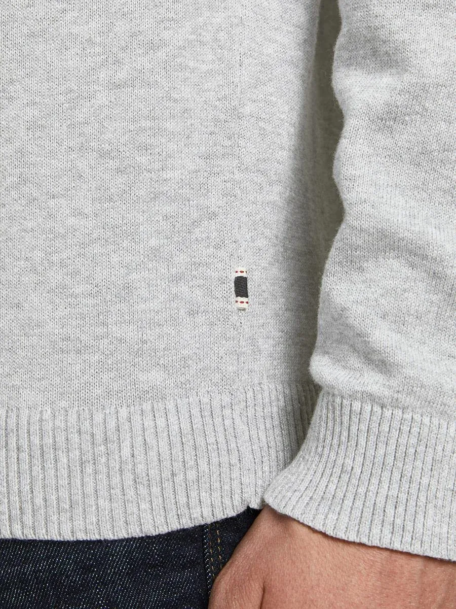 Jack & Jones Jjebasic Knit Crew Neck Noos Sweatshirt, Light Grey Melange, L - immagine 9