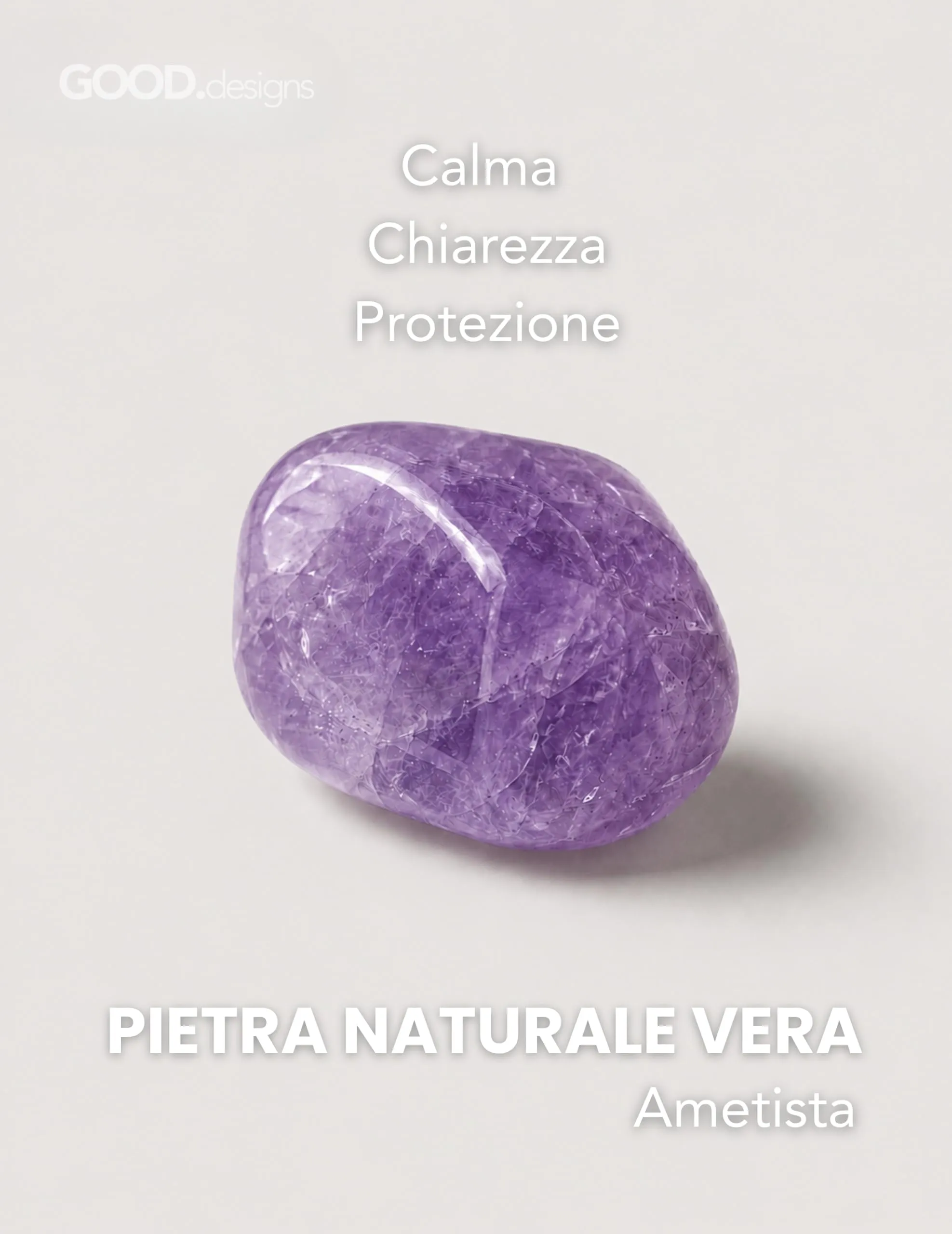 GD GOOD.designs Anello Antistress in Ametista Naturale per Donne, Elasticizzato e Sfaccettato - immagine 2