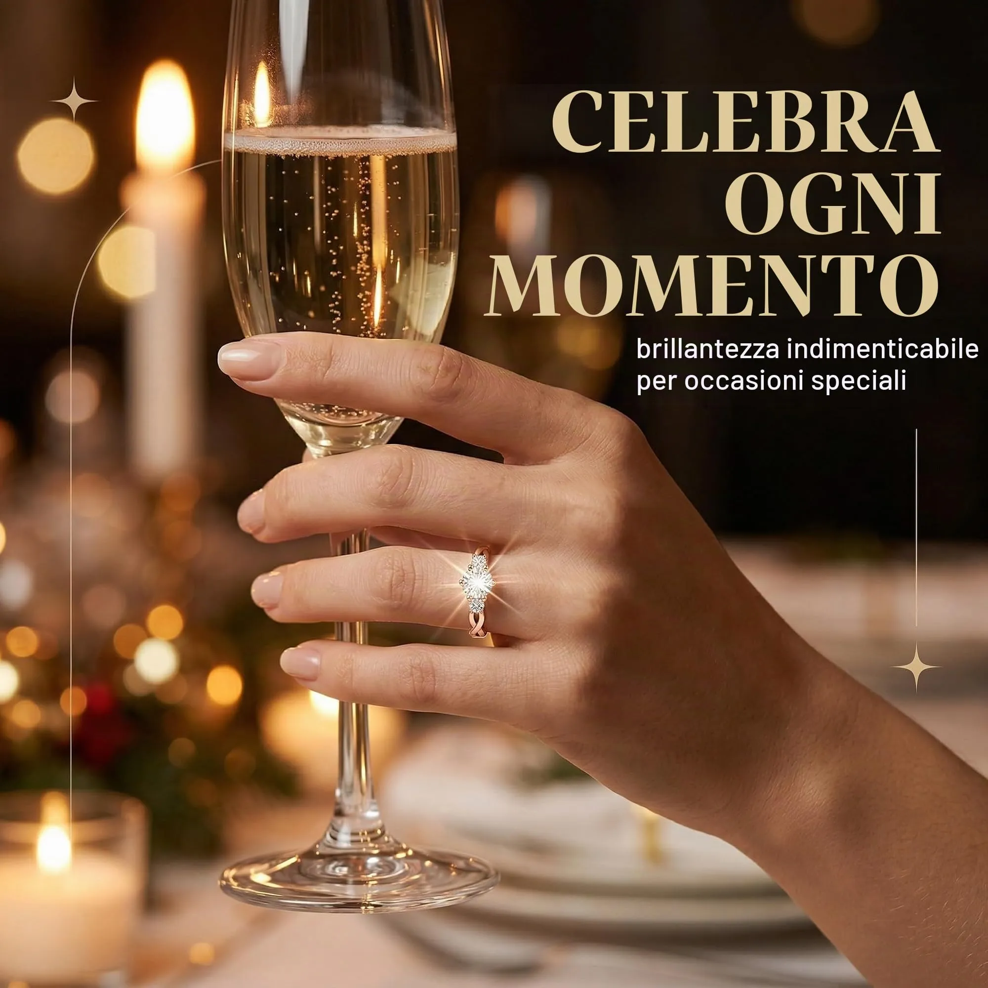 SWYZOR Anello Regolabile con Nodo in Argento per Donna - immagine 2