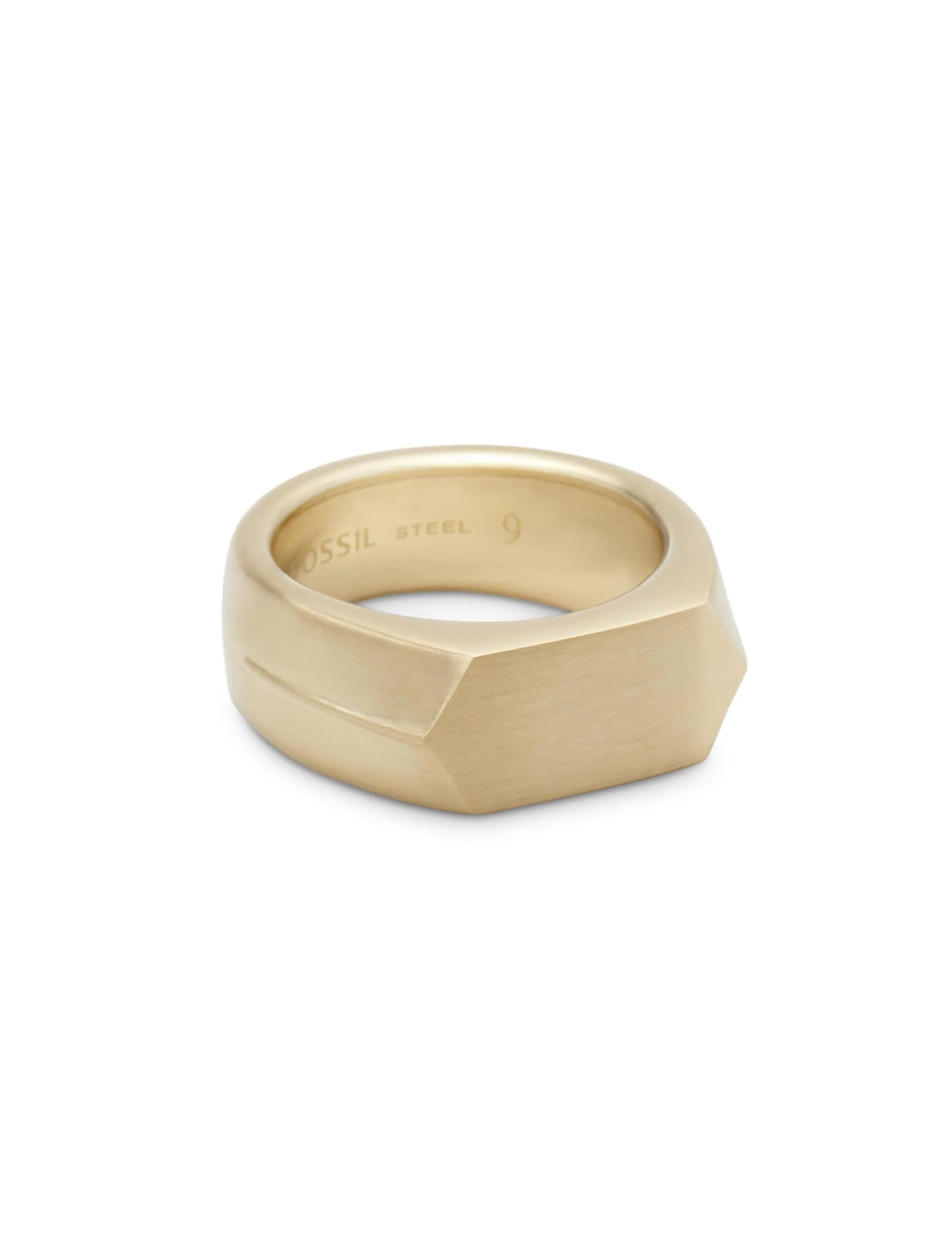 Fossil Anello a fascia da uomo in acciaio inossidabile oro polveroso e nero JF045597109 - immagine 1