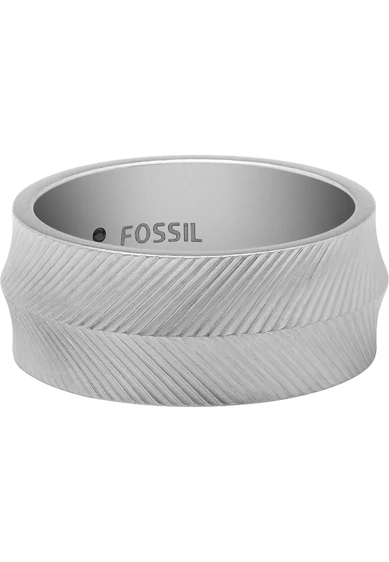Fossil Anello a fascia da uomo in acciaio inossidabile JF0456804012 - immagine 3