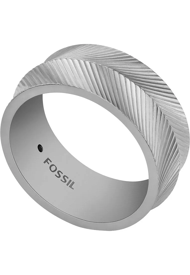 Fossil Anello a fascia da uomo in acciaio inossidabile JF0456804012 - immagine 4