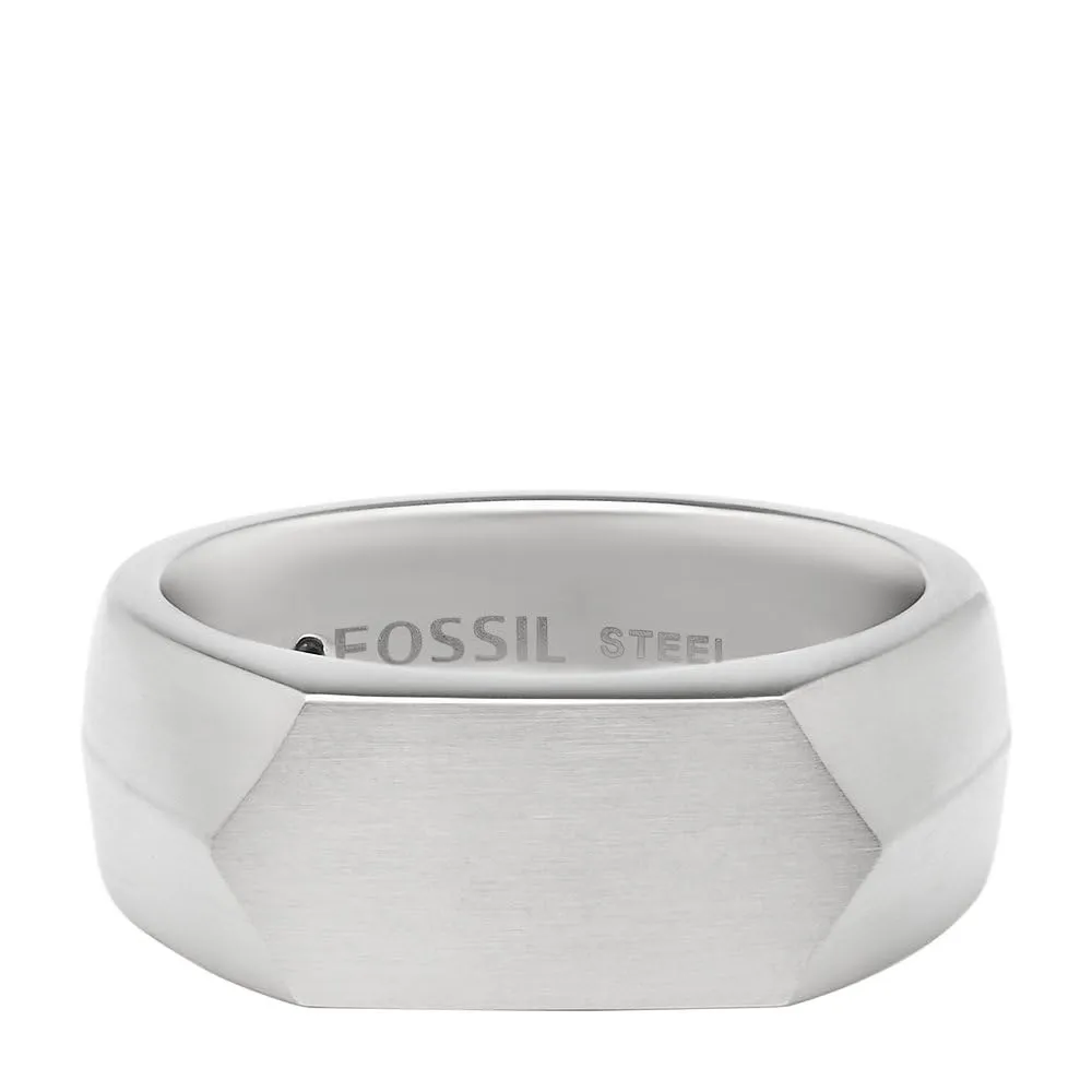Fossil Anello a fascia da uomo in acciaio inossidabile JF0456004012 - immagine 2