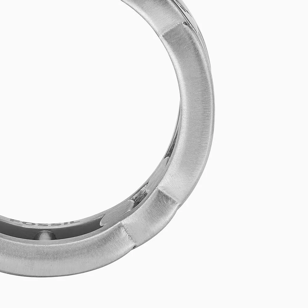 Fossil Anelli a catena da uomo in acciaio inossidabile, Argento spazzolato, 8 - immagine 4