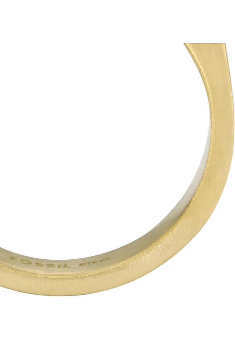 Fossil Anello a fascia da uomo in acciaio inossidabile oro sabbia JF0460871011 - immagine 2