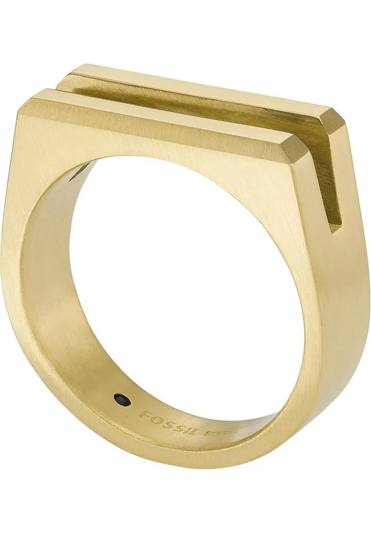 Fossil Anello a fascia da uomo in acciaio inossidabile oro sabbia JF0460871011 - immagine 5
