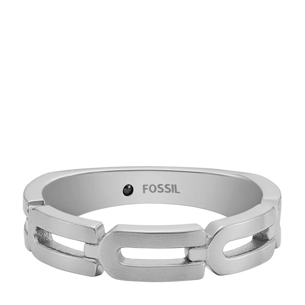 Fossil Anelli a catena da uomo in acciaio inossidabile, Grigio scuro, 8 - immagine 2