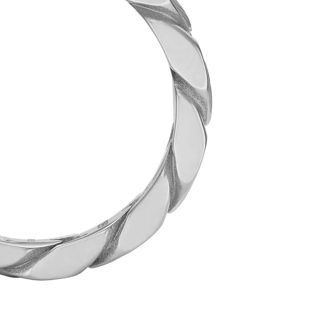 Fossil Anelli a catena da uomo in acciaio inossidabile, Grigio argento, 6 - immagine 4
