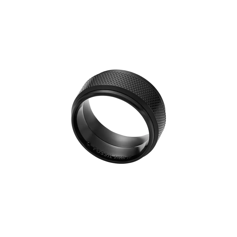 Fossil Anello a fascia da uomo in acciaio inossidabile nero ebano JF0482400111 - immagine 3
