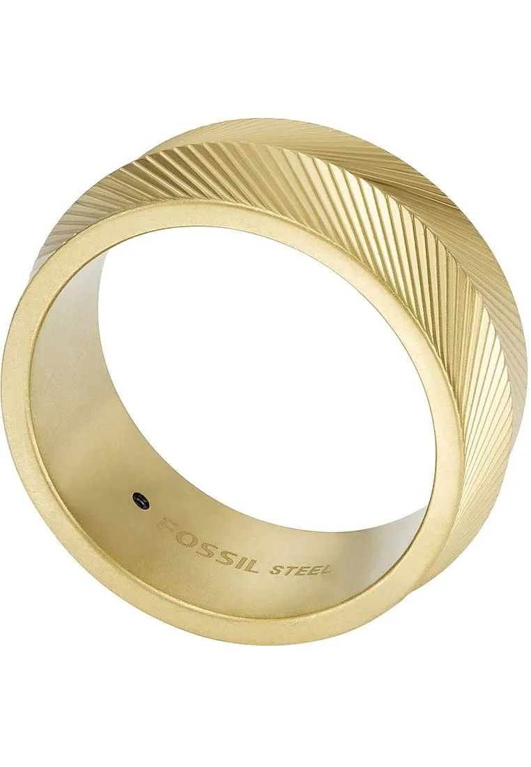 Fossil Anello a fascia da uomo in acciaio inossidabile oro JF04611710-19 - immagine 2