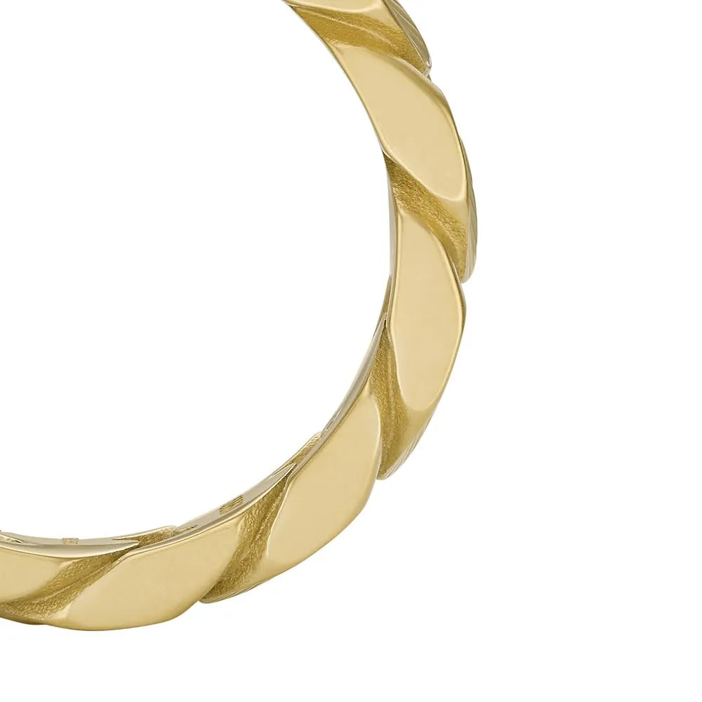 Fossil Anelli a catena da uomo in acciaio inossidabile, Oro al miele, 5 - immagine 4