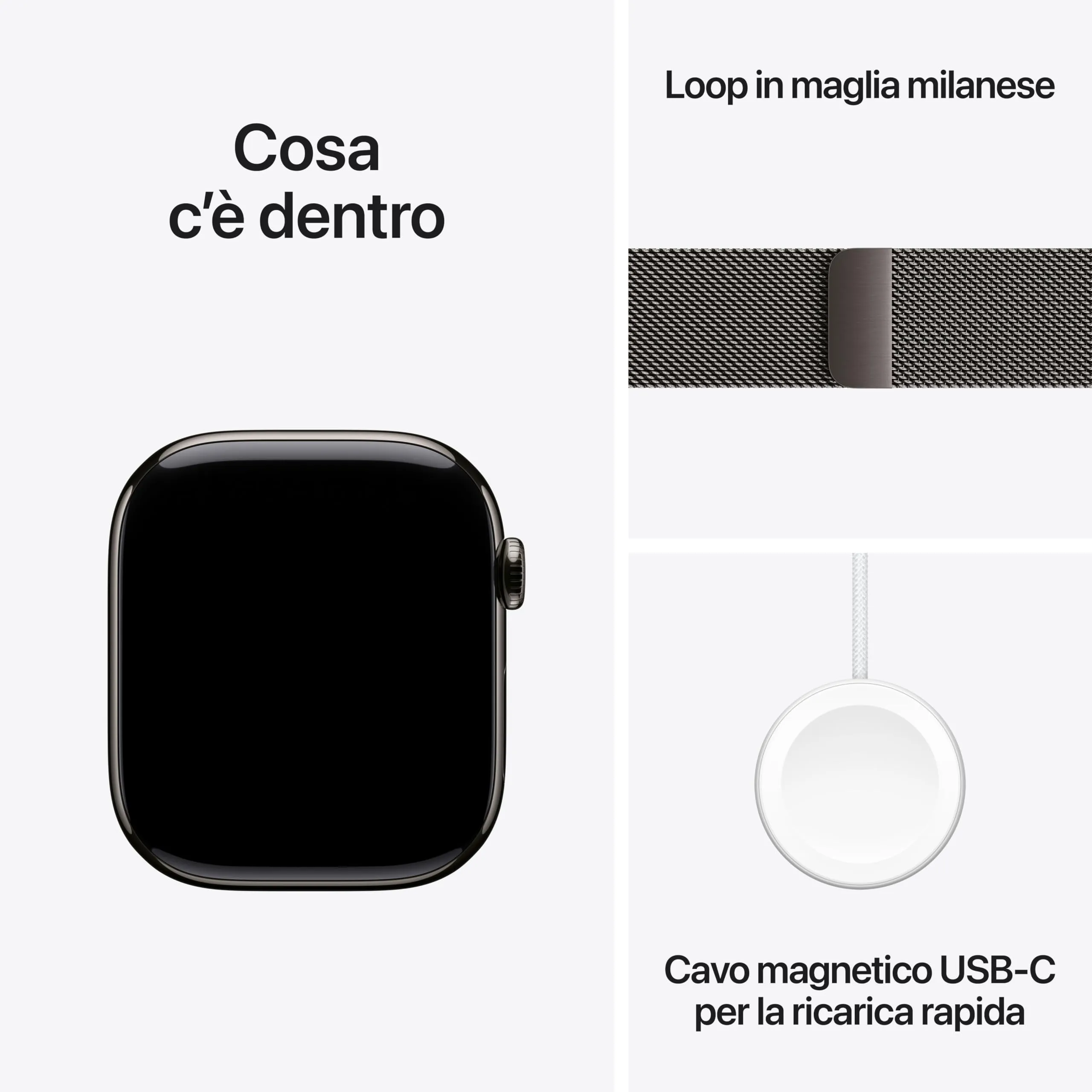 Apple Watch Series 11 GPS + Cellular, Cassa 46 mm Titanio Ardesia con Loop in Maglia Milanese Ardesia - M/L - immagine 6