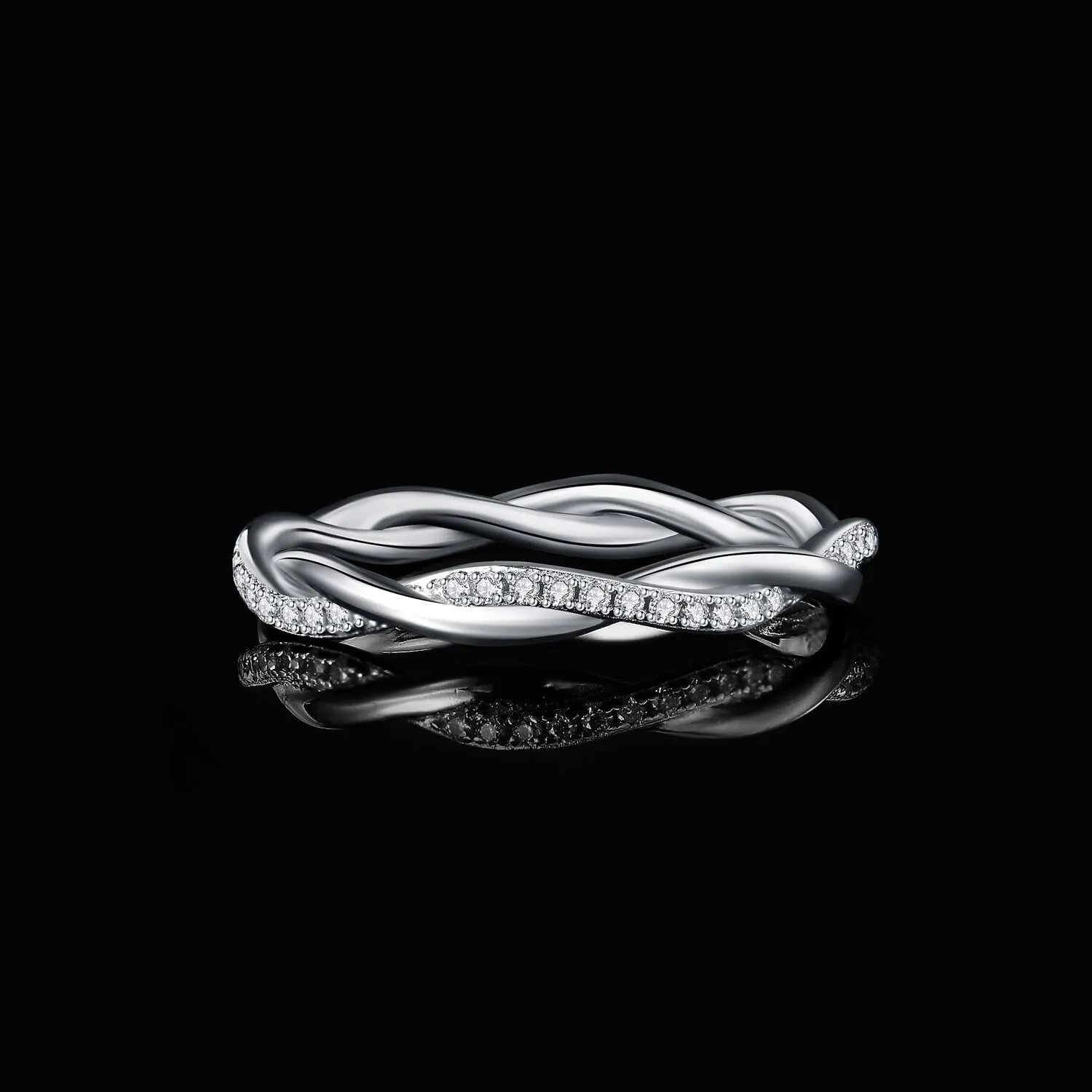 JewelryPalace Corda Anello Infinito Donna Argento 925 con Zirconia Cubica, Taglia 10.5 - immagine 3