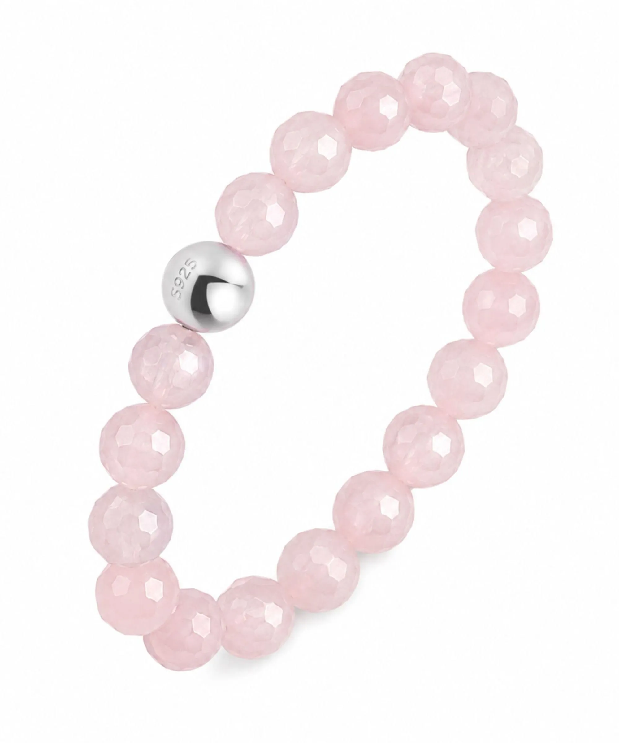 GD GOOD.designs Anello Antistress in Quarzo Rosa con Perline di Pietra Naturale da Donna, Misura 52-60 - immagine 1