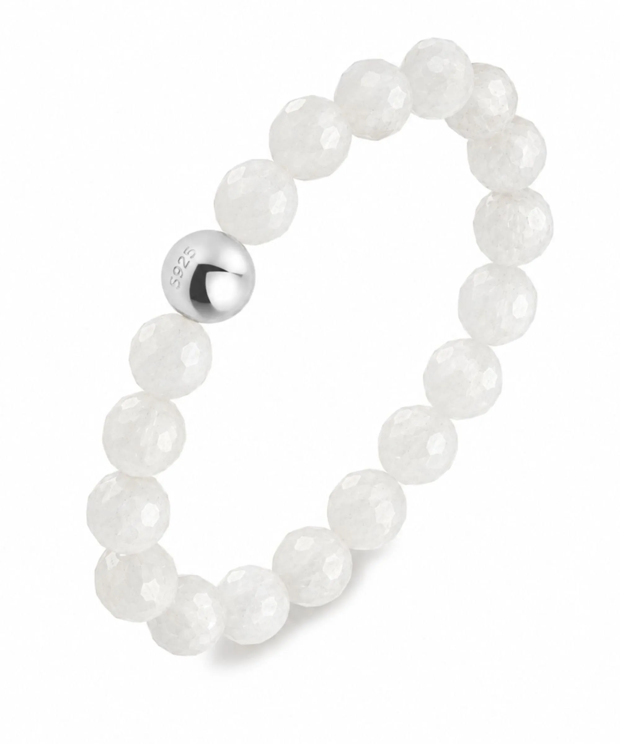 GD GOOD.designs Anello Anti-Stress in Pietra di Luna per Donne, Elastico e Sfaccettato - immagine 1