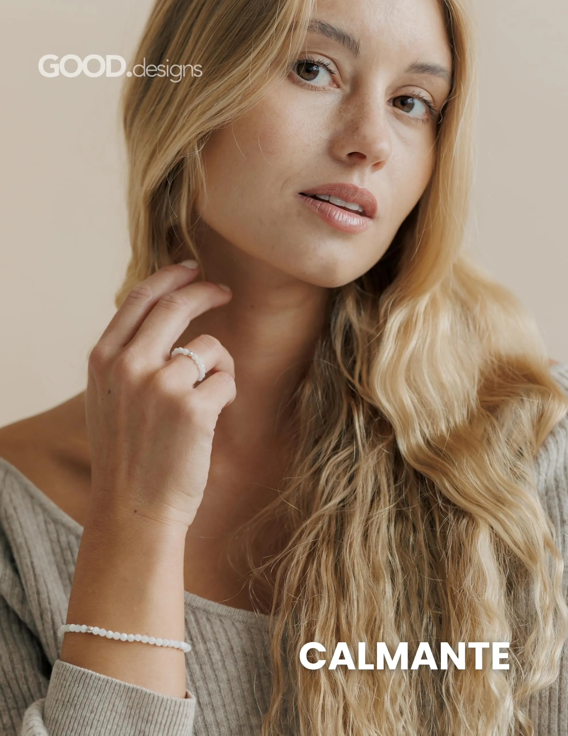 GD GOOD.designs Anello Anti-Stress in Pietra di Luna per Donne, Elastico e Sfaccettato - immagine 4