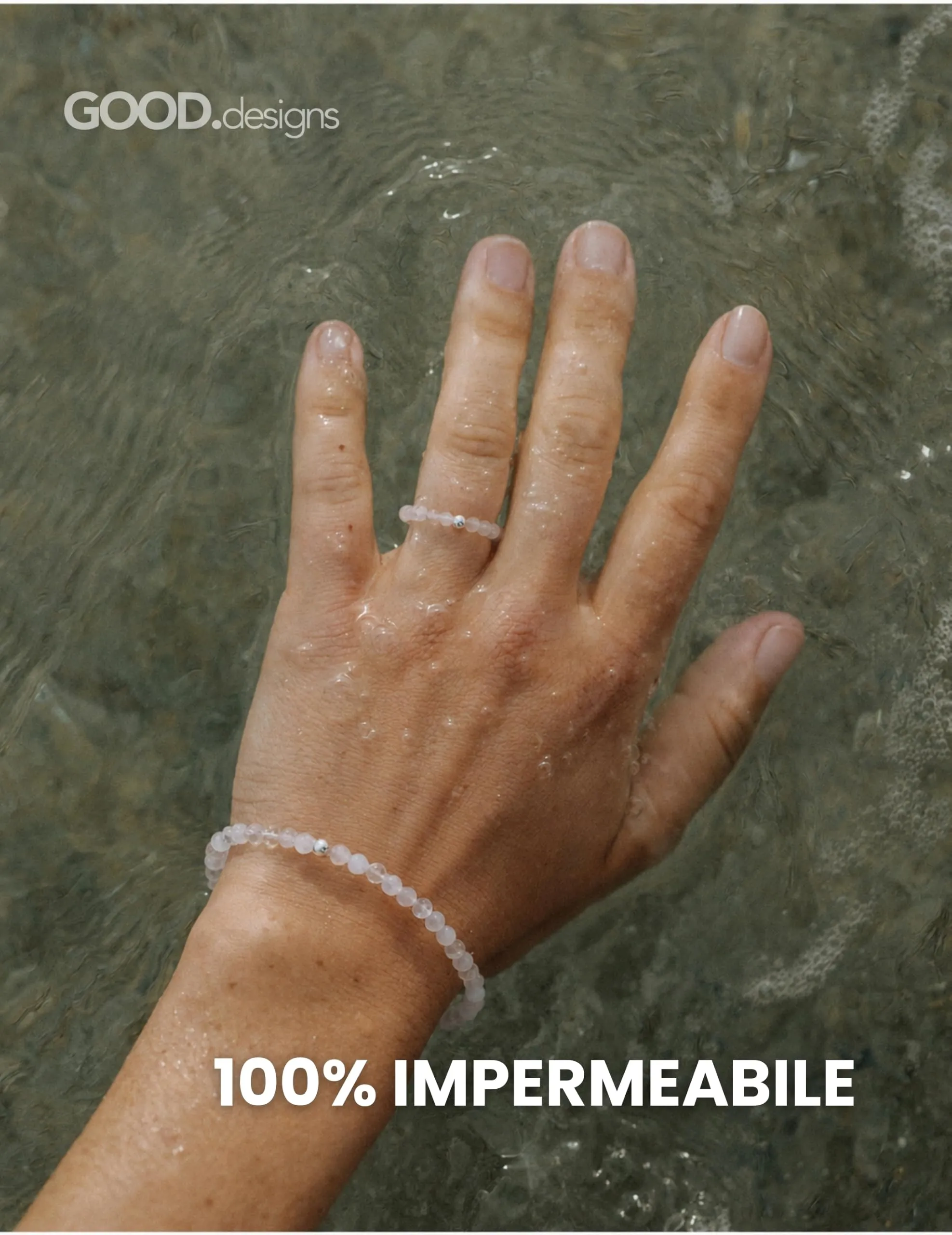 GD GOOD.designs Anello Anti-Stress in Pietra di Luna per Donne, Elastico e Sfaccettato - immagine 6
