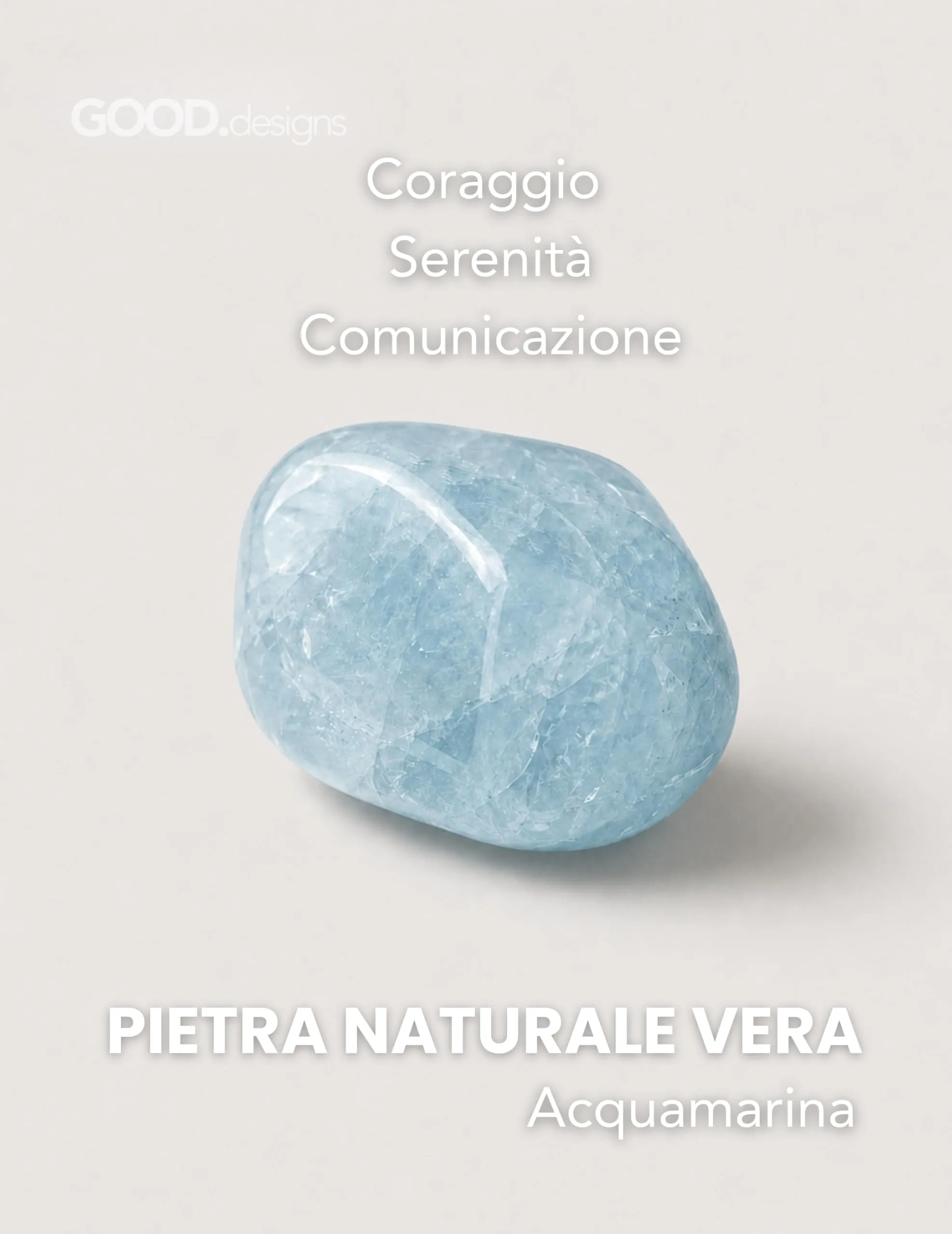 GD GOOD.designs Anello Antistress in Acquamarina con Perline di Pietra Naturale da Donna, Misura 52-60 - immagine 2
