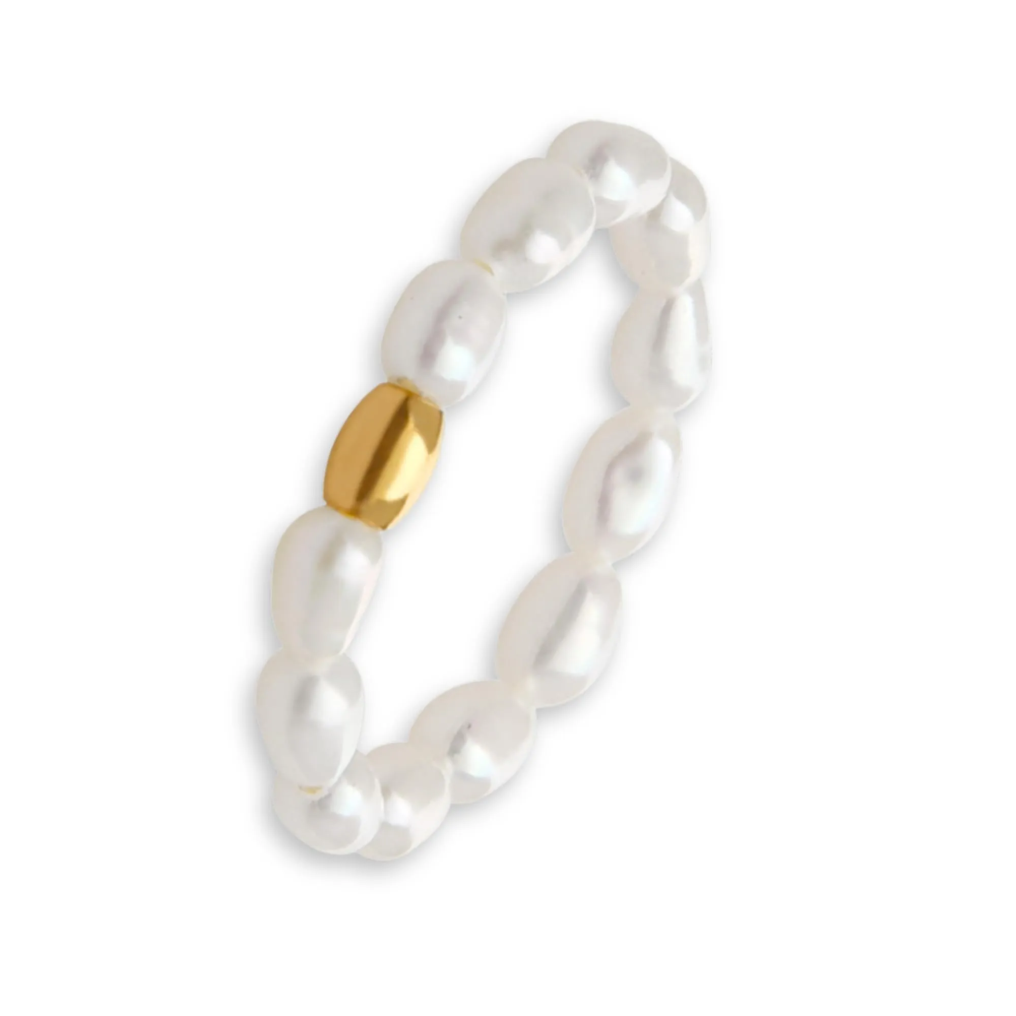 GD GOOD.designs Anello Antistress in Perle d’Acqua Dolce da Donna, Misura 52-60 - immagine 1
