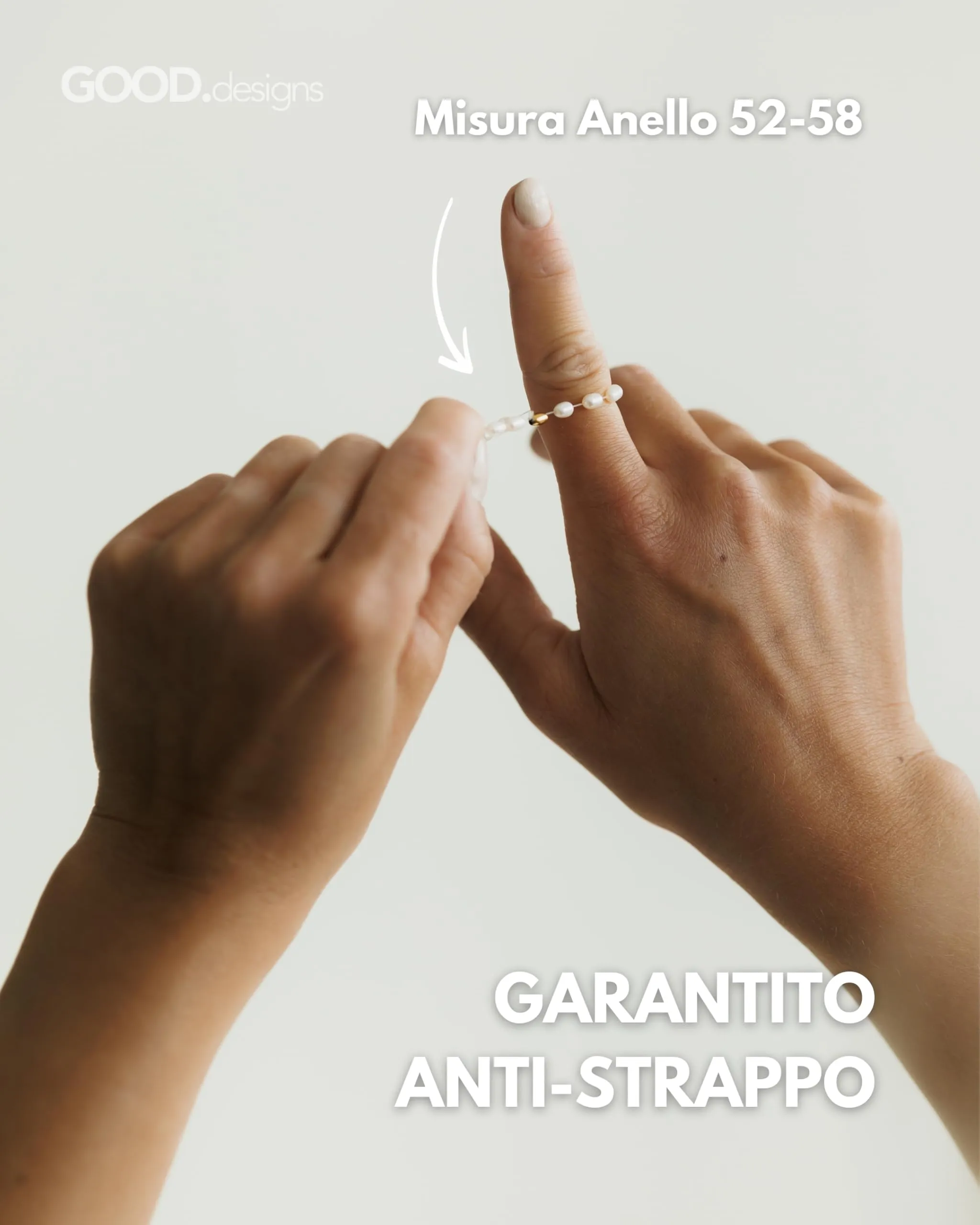 GD GOOD.designs Anello Antistress in Perle d’Acqua Dolce da Donna, Misura 52-60 - immagine 3