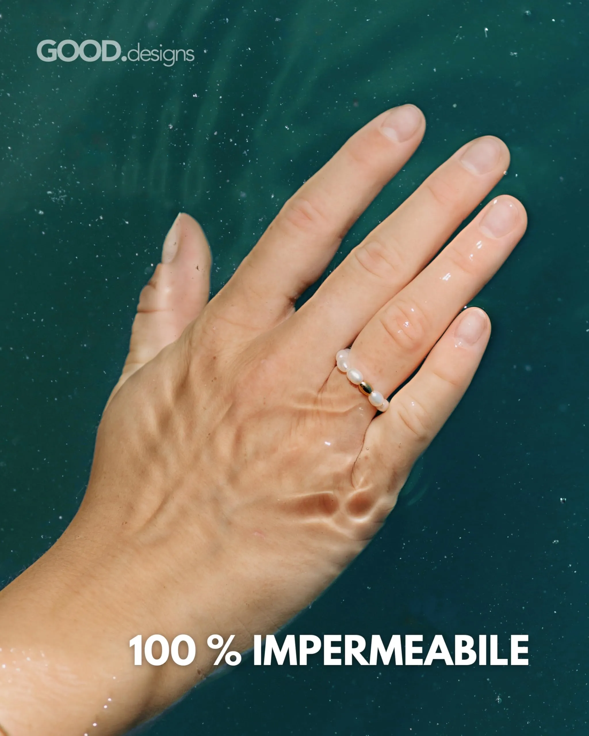 GD GOOD.designs Anello Antistress in Perle d’Acqua Dolce da Donna, Misura 52-60 - immagine 5