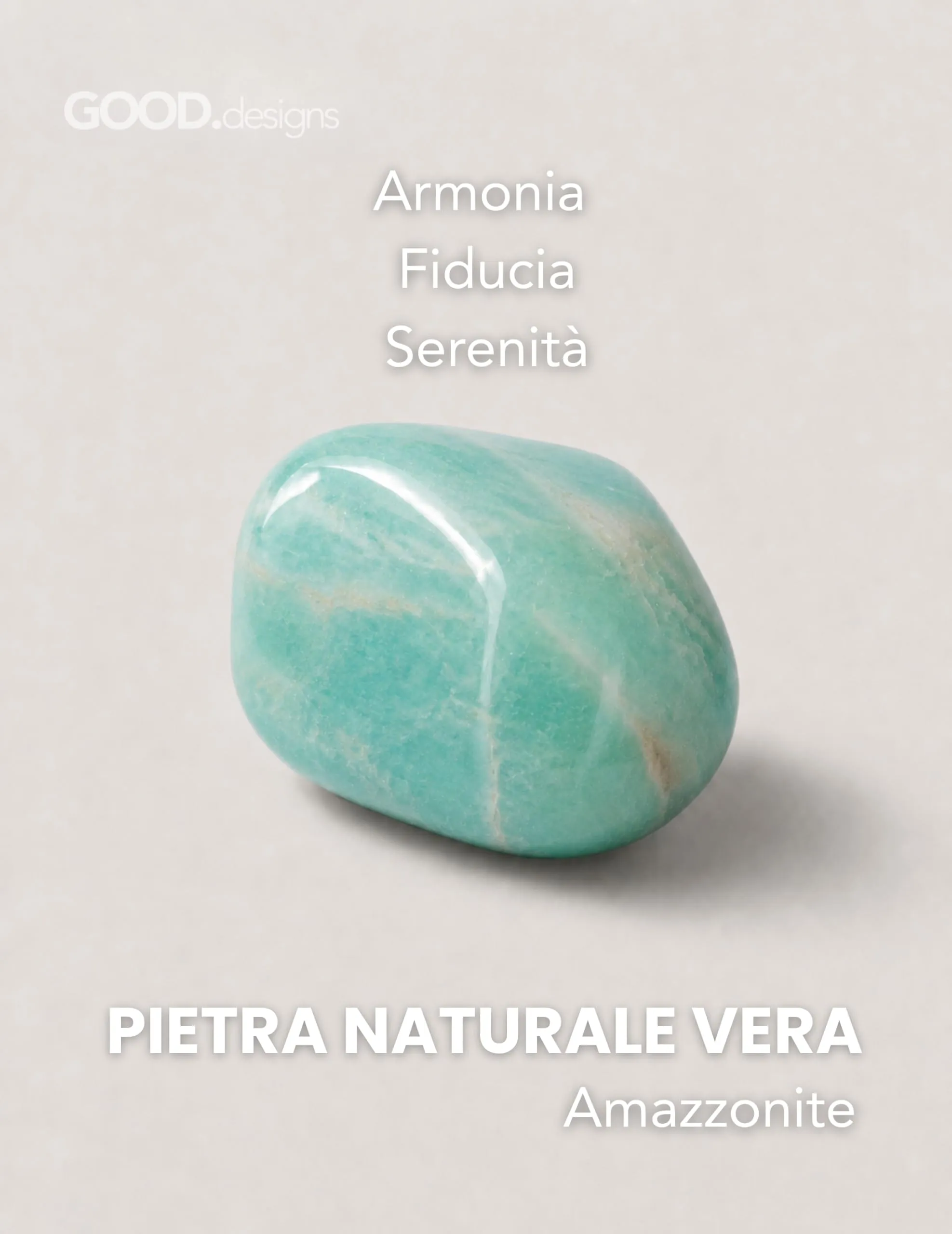 GD GOOD.designs Anello Antistress in Amazzonite con Perline di Pietra Naturale da Donna, Misura 52-60 - immagine 2