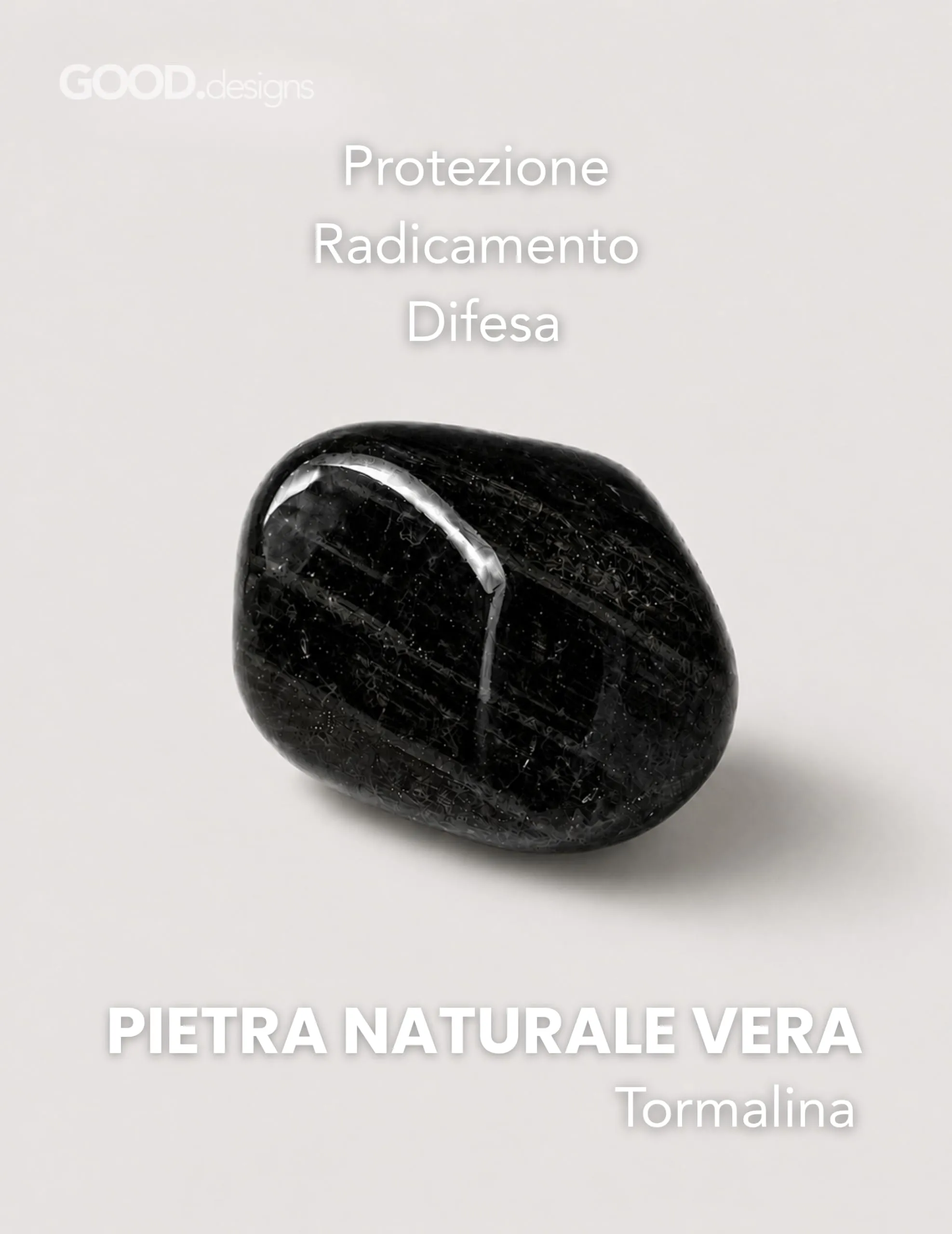GD GOOD.designs Anello Antistress in Tormalina e Pietra Naturale da Donna, Misura 52-60 - immagine 2