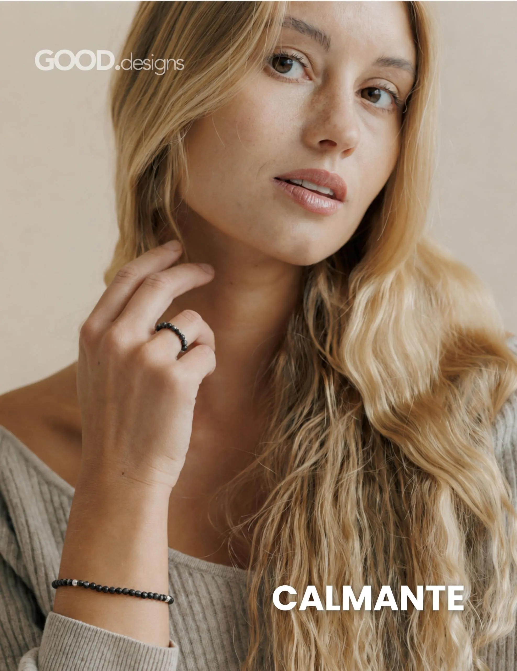 GD GOOD.designs Anello Antistress in Tormalina e Pietra Naturale da Donna, Misura 52-60 - immagine 4