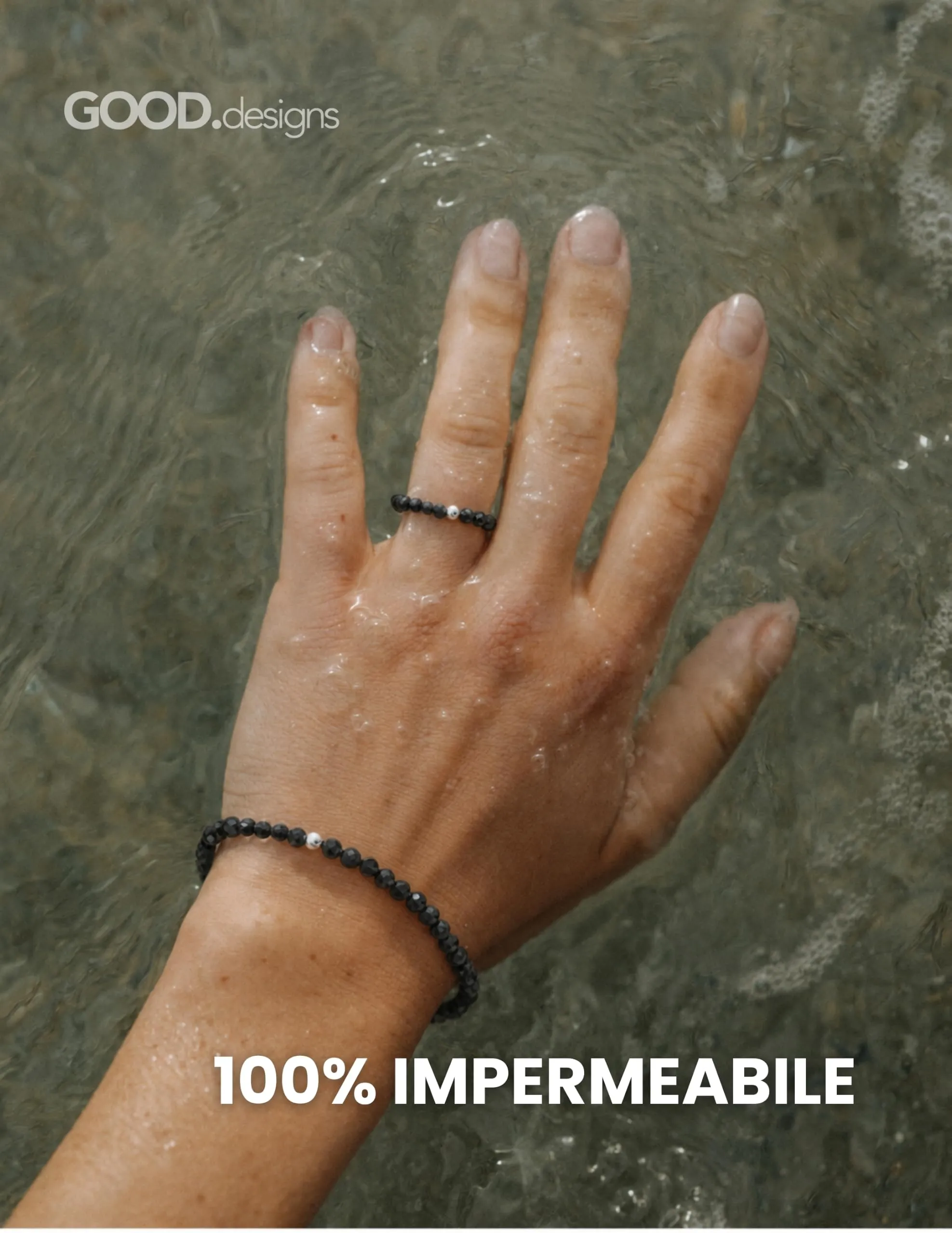 GD GOOD.designs Anello Antistress in Tormalina e Pietra Naturale da Donna, Misura 52-60 - immagine 6