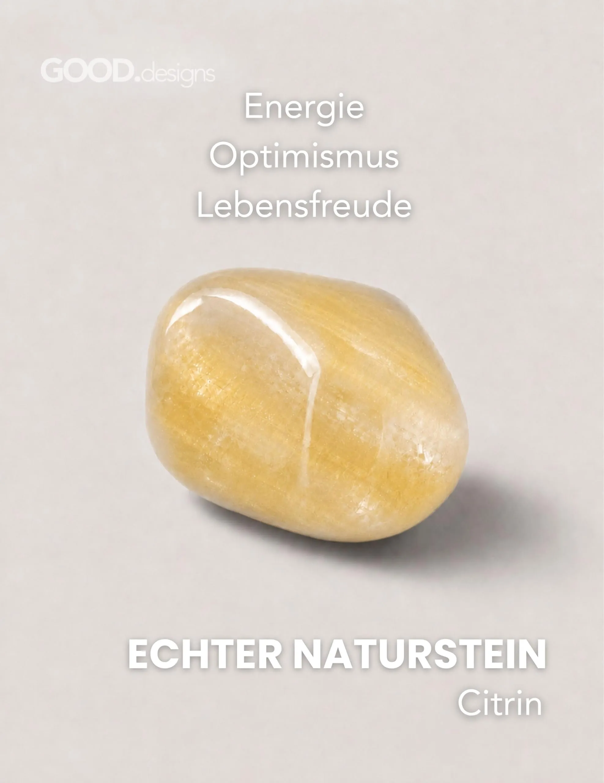GD GOOD.designs Anello Antistress in Citrino con Perline di Pietra Naturale da Donna, Misura 52-60 - immagine 2