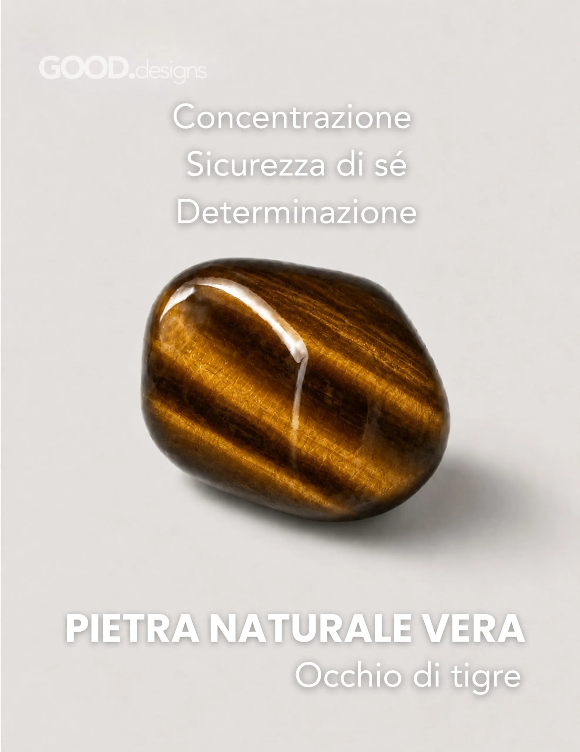 GD GOOD.designs Anello Antistress in Occhio di Tigre con Perline di Pietra Naturale da Donna, Misura 52-60 - immagine 2