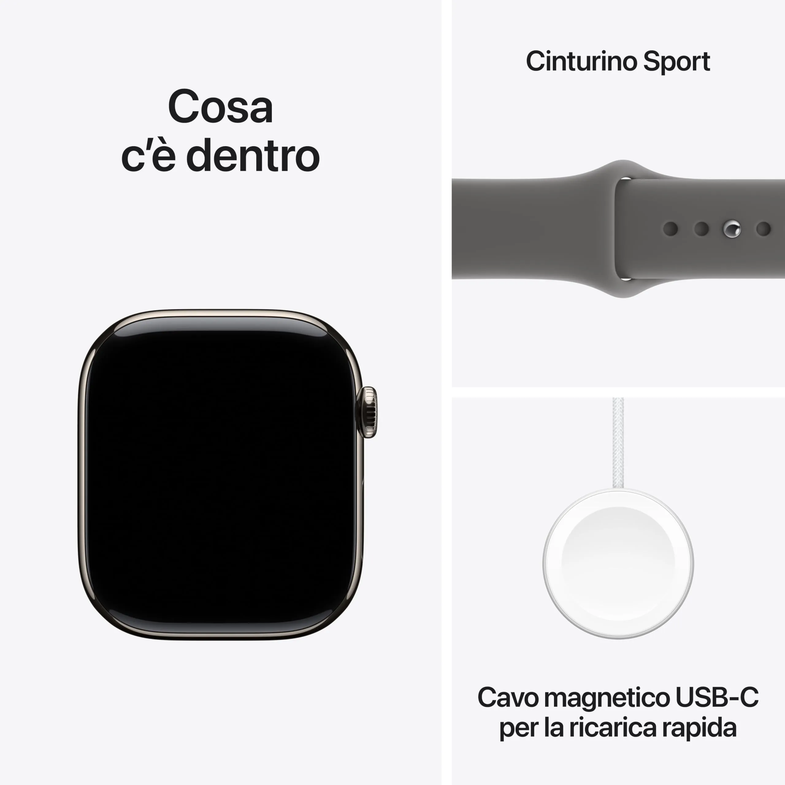 Apple Watch Series 11 GPS + Cellular, Cassa 46 mm Titanio Naturale, Cinturino Sport Grigio Pietra - M/L - immagine 6