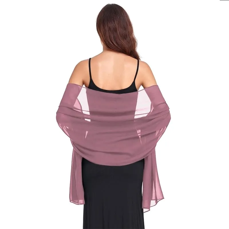 Van Der Rich Stola in Mussola di Seta Foulard Scialle Leggero Donna - Rosa Scuro - immagine 1