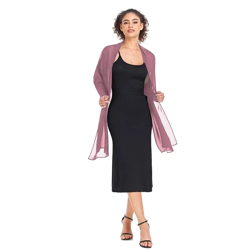 Van Der Rich Stola in Mussola di Seta Foulard Scialle Leggero Donna - Rosa Scuro - immagine 2