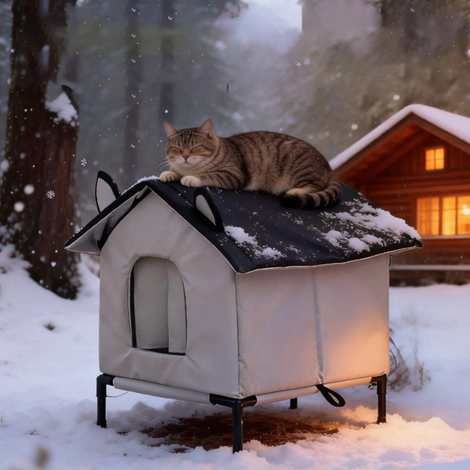 Generico Cuccia Gatto Esterno Impermeabile e Isolata, Taglia L - immagine 7