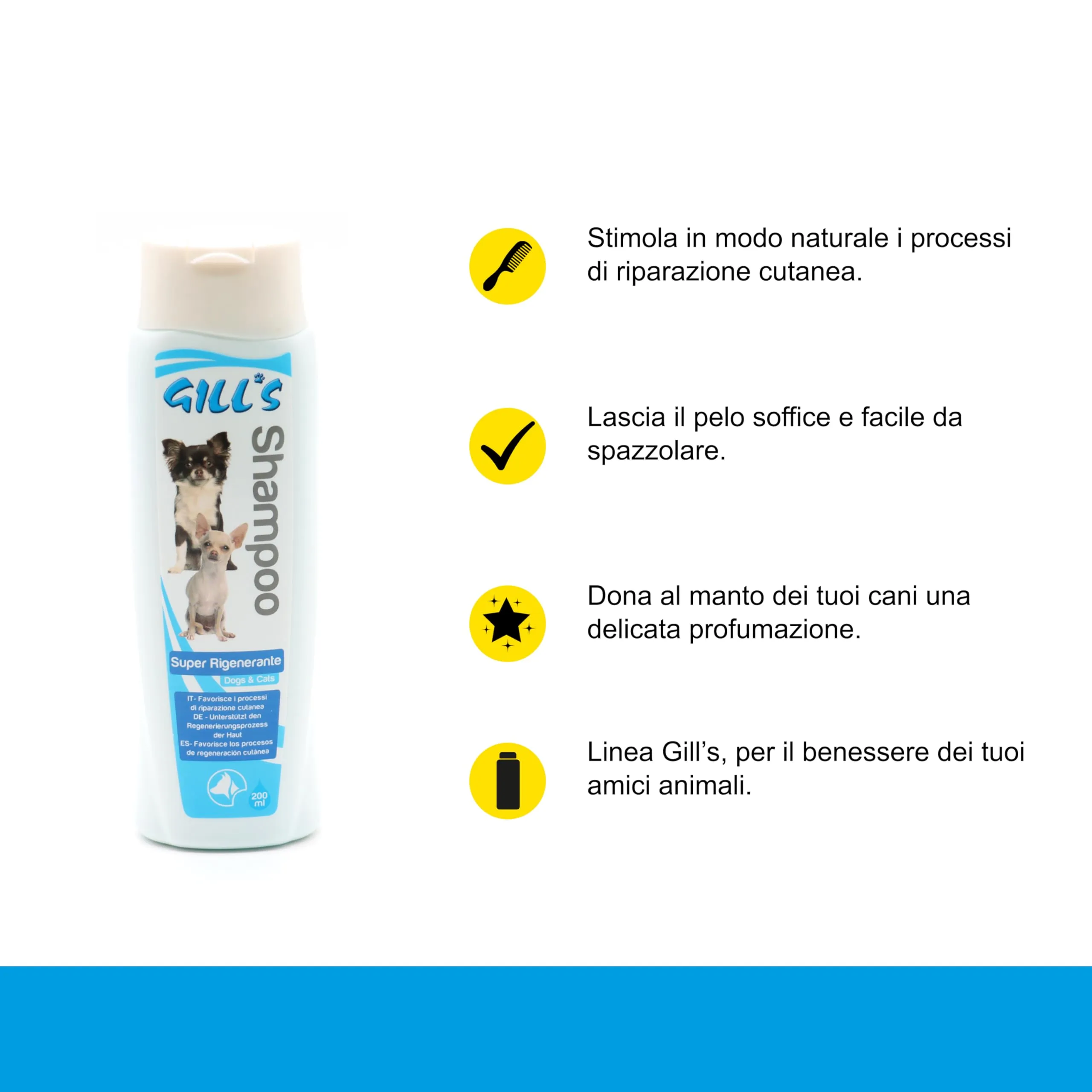Croci Gill's Shampoo Super Rigenerante per cani e gatti, 200ml - immagine 2