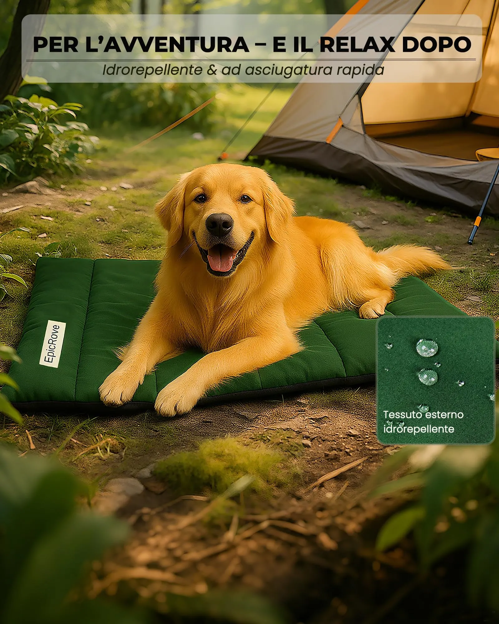 EpicRove Coperta per cani da viaggio impermeabile e antiscivolo, 110 x 68 cm, lavabile - immagine 5