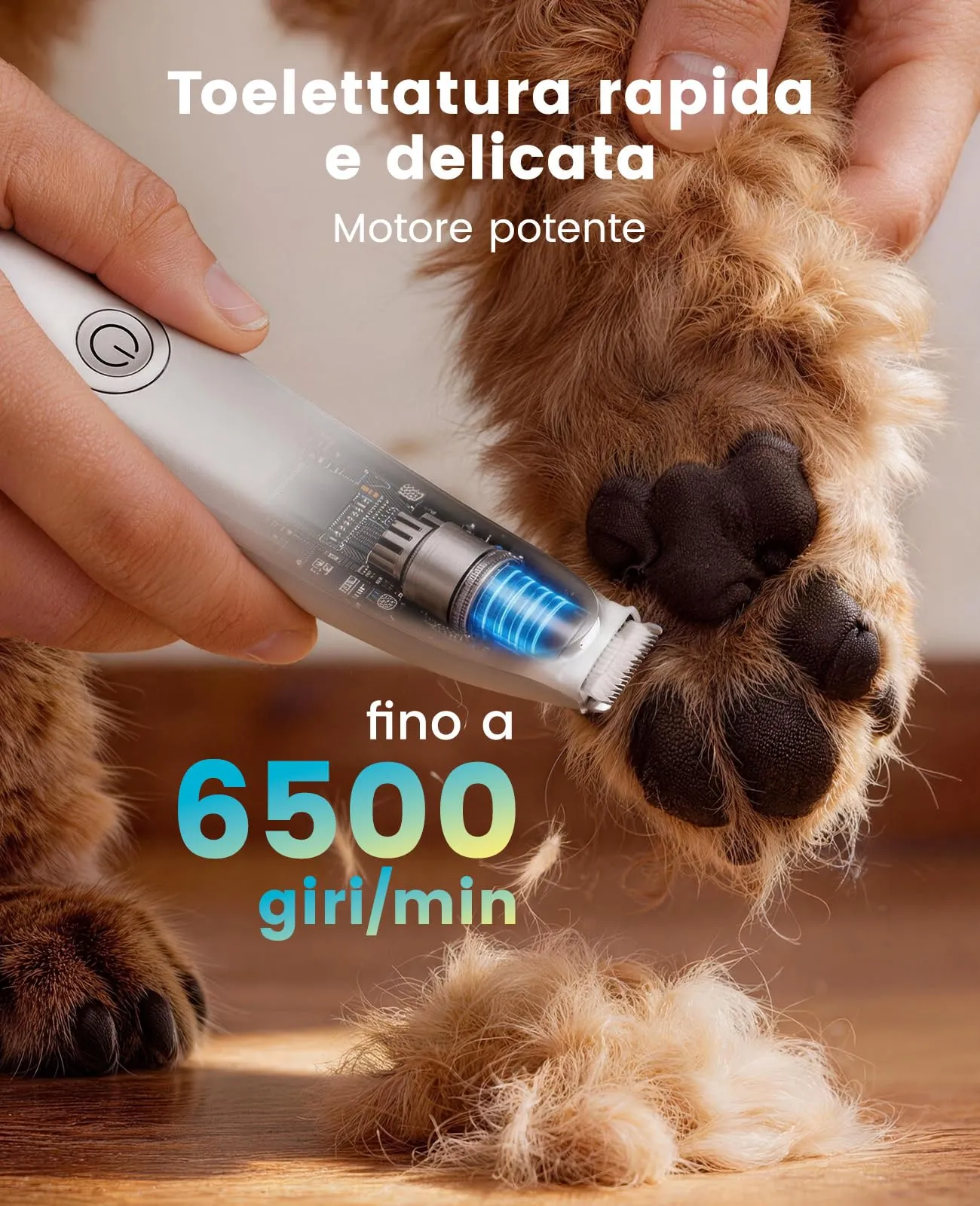 Oneisall Paw Trim Pro Tagliaunghie per Gatti e Cani con Luce LED, Versione 2026, Ultrasilenzioso, FC13 - immagine 2