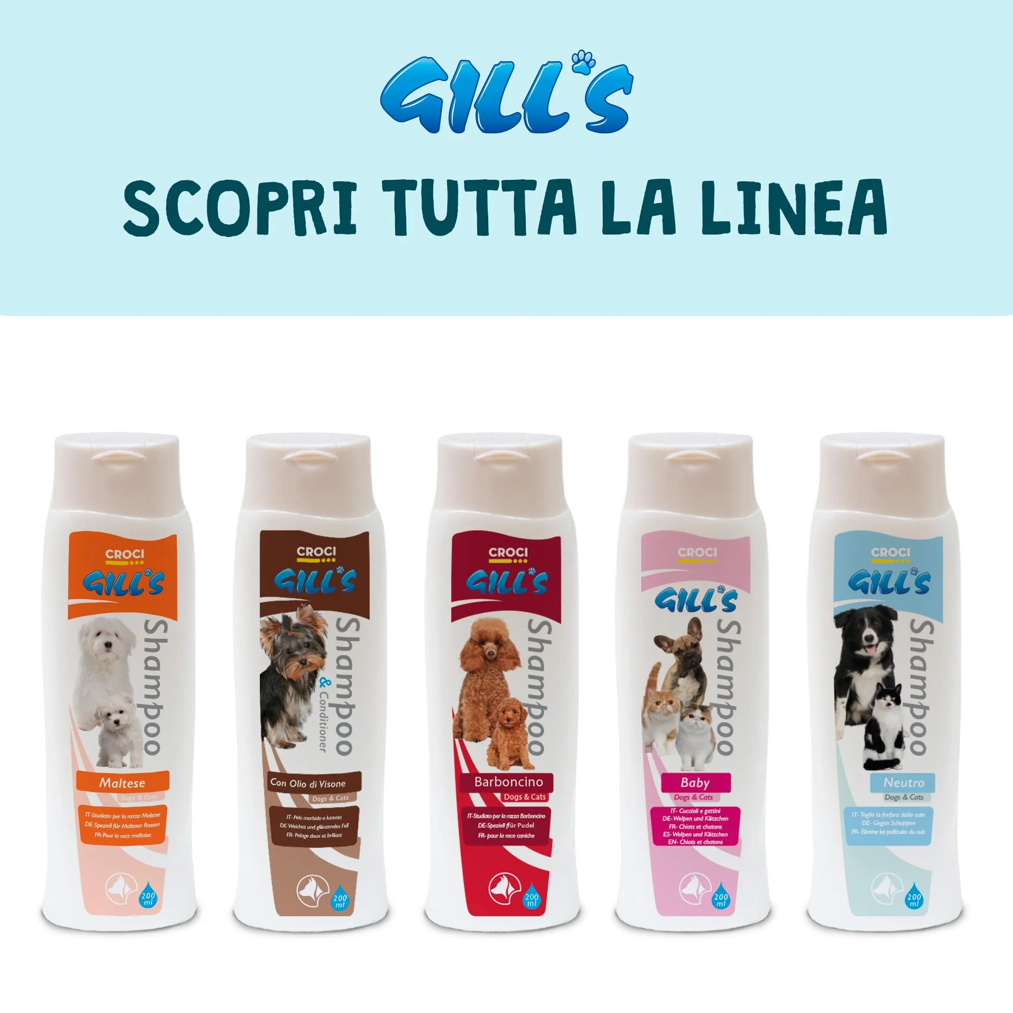 Croci Gill's Shampoo Secco in Polvere per Cani e Gatti, 200g - immagine 5
