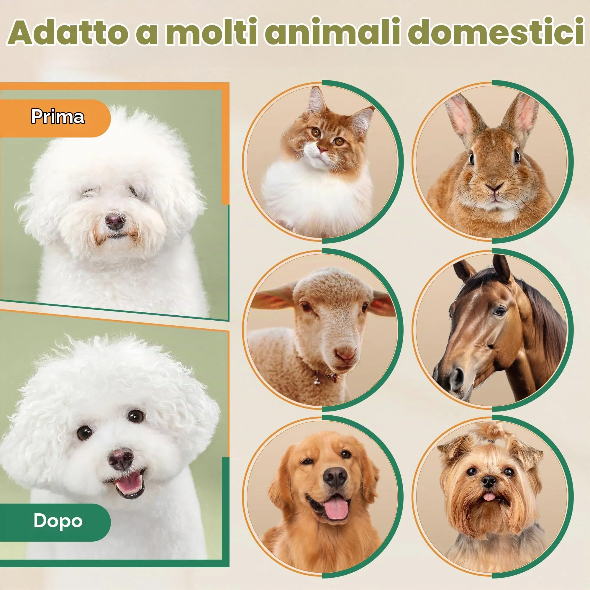Gimars Rasoio per cani e gatti 4 in 1, professionale, senza fili, 7000 giri/min, 55 dB, con lama di ricambio - immagine 10